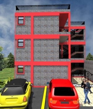 One Bedroom Rental 3 Storey Apartment House Plans In Kenya -Rentals 1010 A