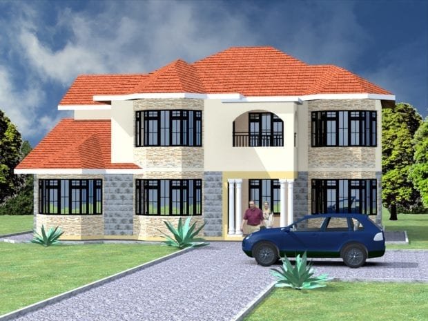 5 Bedroom Maisonette House Designs in Kenya