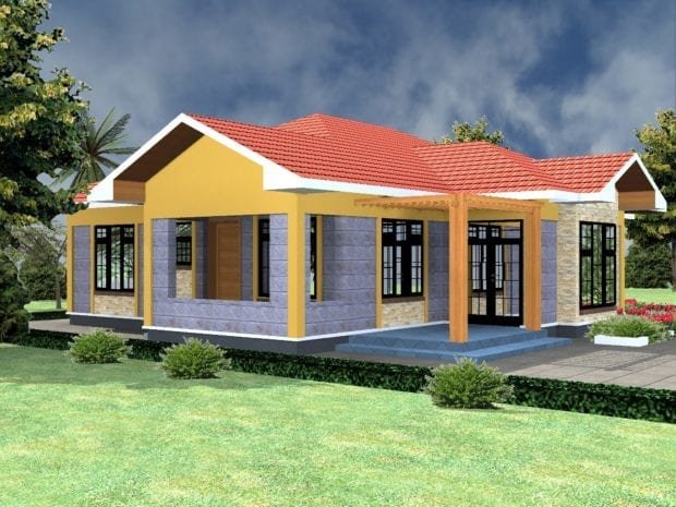 Four bedroom bungalow house plans in Kenya