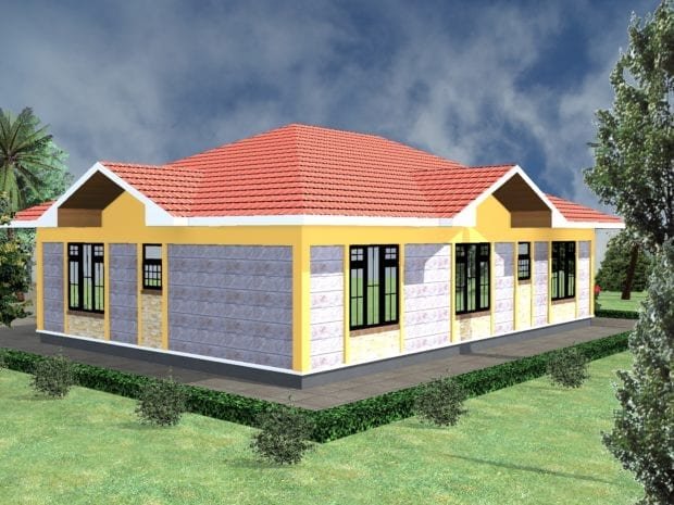 Four bedroom bungalow house plans in Kenya