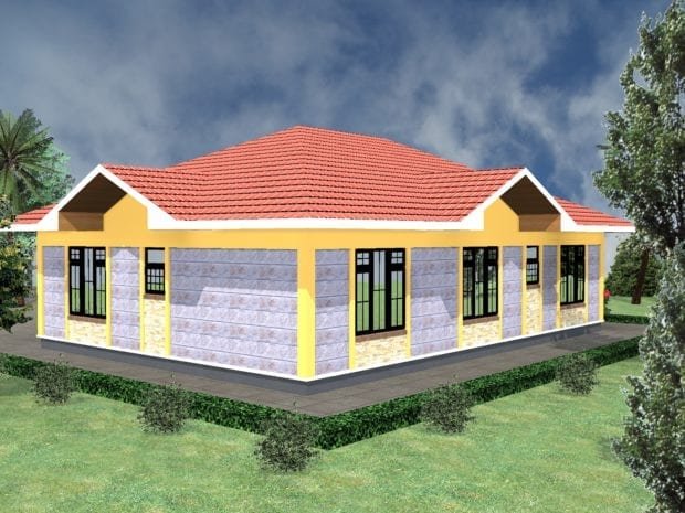 Four bedroom bungalow house plans in Kenya
