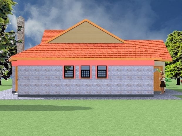 Simple 4 Bedroom Bungalow Design