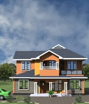 Simple 4 Bedroom Maisonette House Designs With Pictures (Design 1086 A)