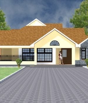 1116 B N0.1 Three bedroom bungalow house plan