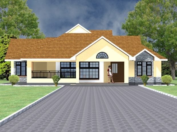 Three bedroom bungalow house plan