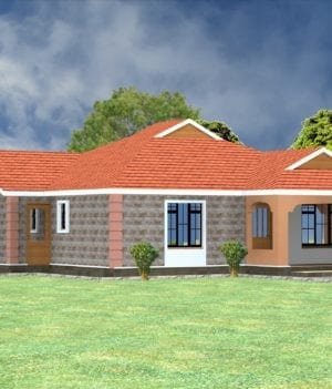 1124 NO.2 Simple three bedroom house plan