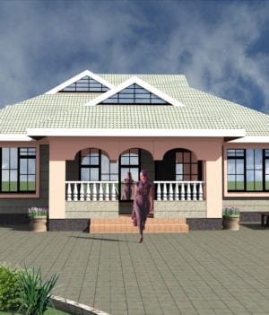 Magnificent 3 Bedroom Bungalow Architectural Design With Spacious Lounge (Design 1157B)