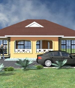 1168 B RENDER 01 Simple three bedroom house designs