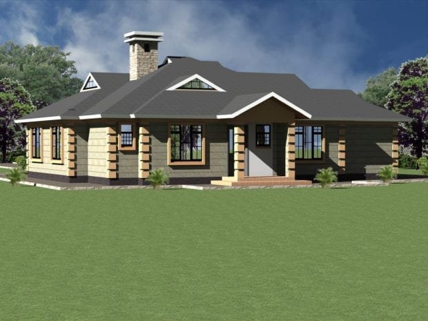 Four bedroom bungalow house plans in Kenya