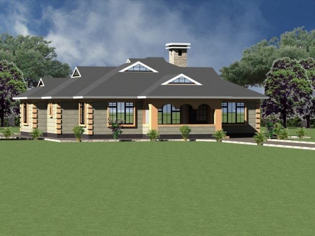 Four bedroom bungalow house plans in Kenya