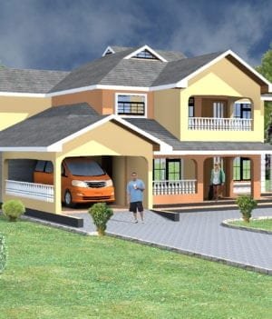 1040 A RENDER 1 Maisonette House Plans 4 Bedroom in Kenya | HPD Consult