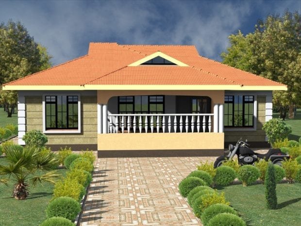 Low budget modern 3 bedroom house design