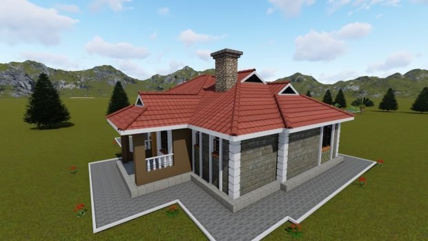 Simple Three Bedroom Bungalow House Design